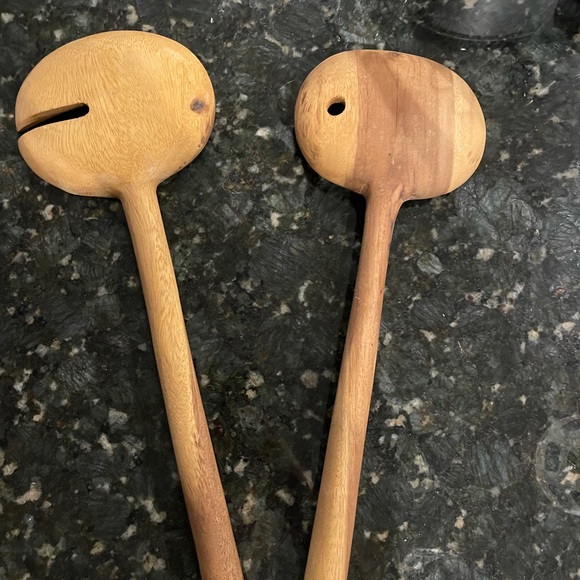 Crate and Barrel wooden serving utensils - Picture 2 of 4